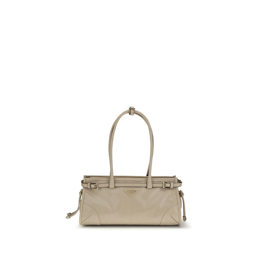 Beige Calf Leather Bos Taurus Shoulder Bag