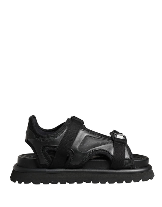 Black Logo Detailed Men Chunky Sandals Shoes