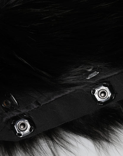 Black Fur Shoulder Collar Wrap Shawl Scarf