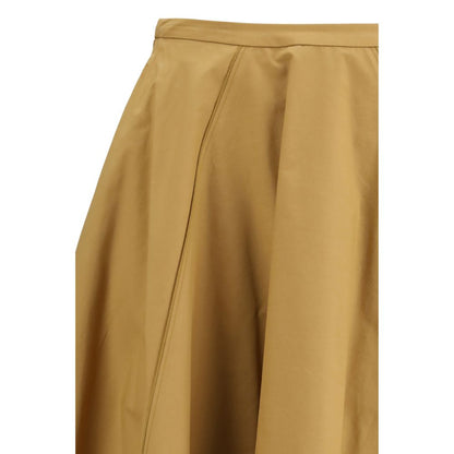 Beige Cotton Long Skirt