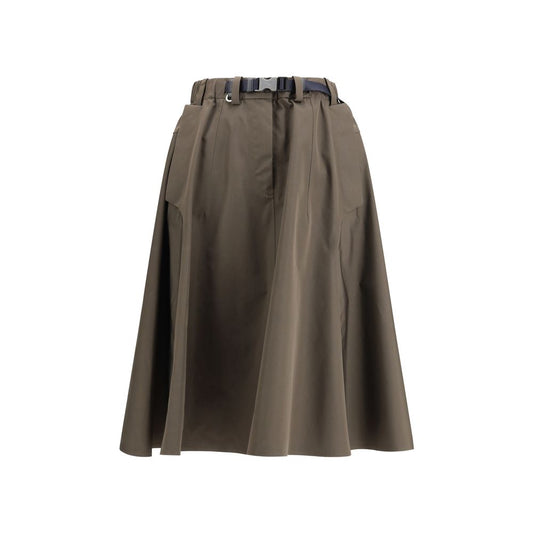 Bicolor Recycled Polyester Midi Skirt