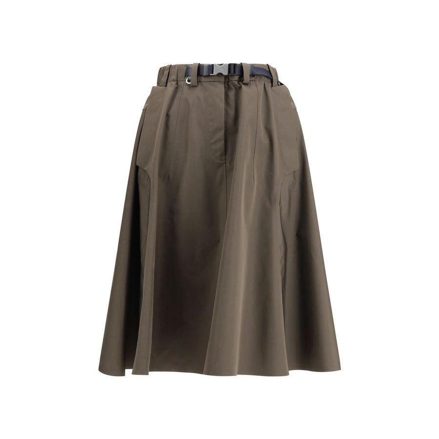 Bicolor Recycled Polyester Midi Skirt