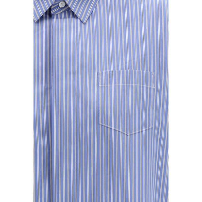 Blue Cotton Pattern Shirt