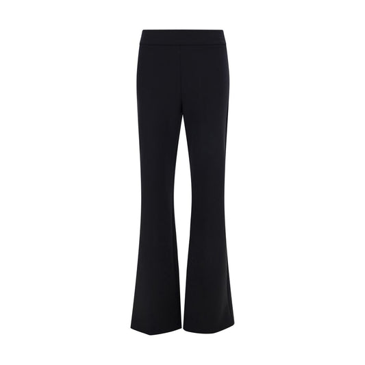Black Elastane Flared Pants