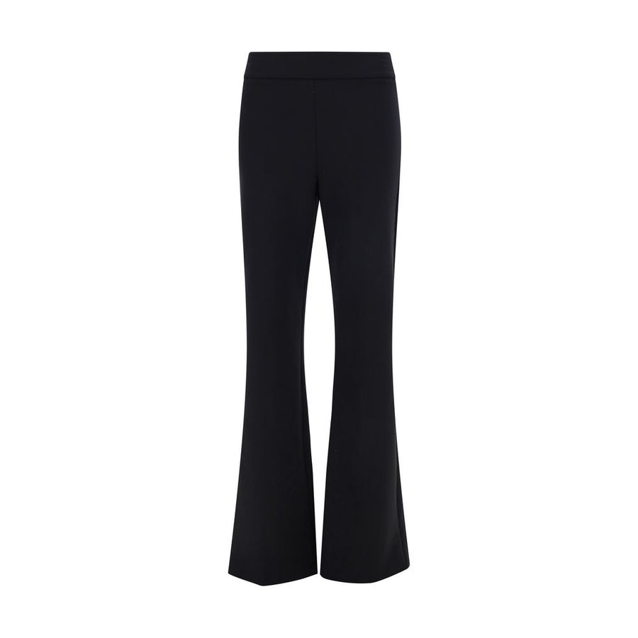 Black Elastane Flared Pants