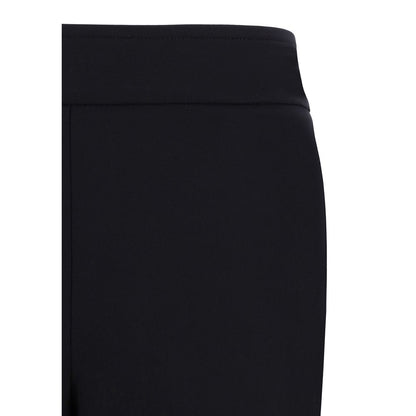 Black Elastane Flared Pants