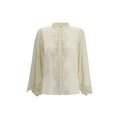 Beige Silk Blouse