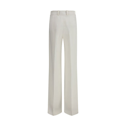 White Viscose Casual Pants