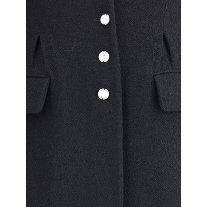 Black Fleece Wool Coat