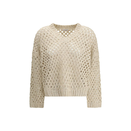 Beige Silk Sweater