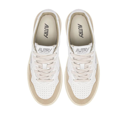 White Goatskin Low Top Sneakers
