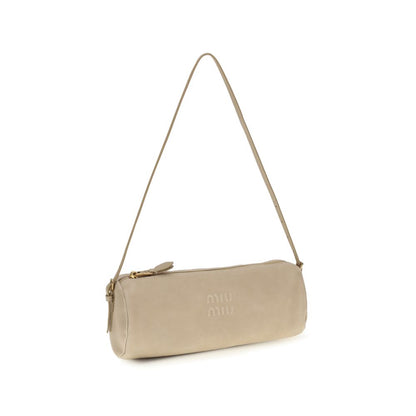 Beige Calf Leather Bos Taurus Shoulder Bag