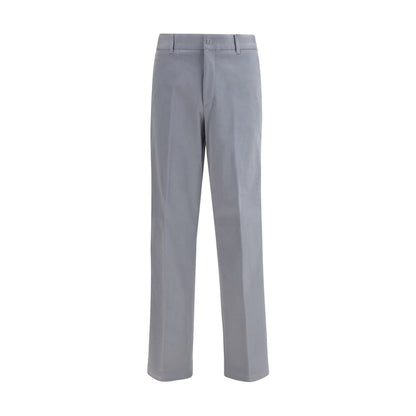 Gray Cotton Casual Pants