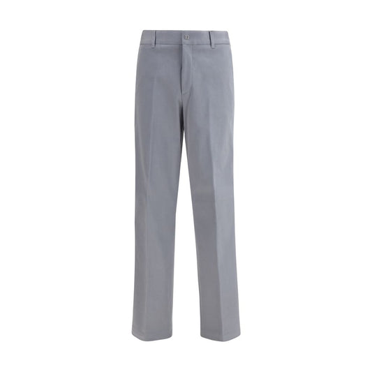 Gray Cotton Casual Pants