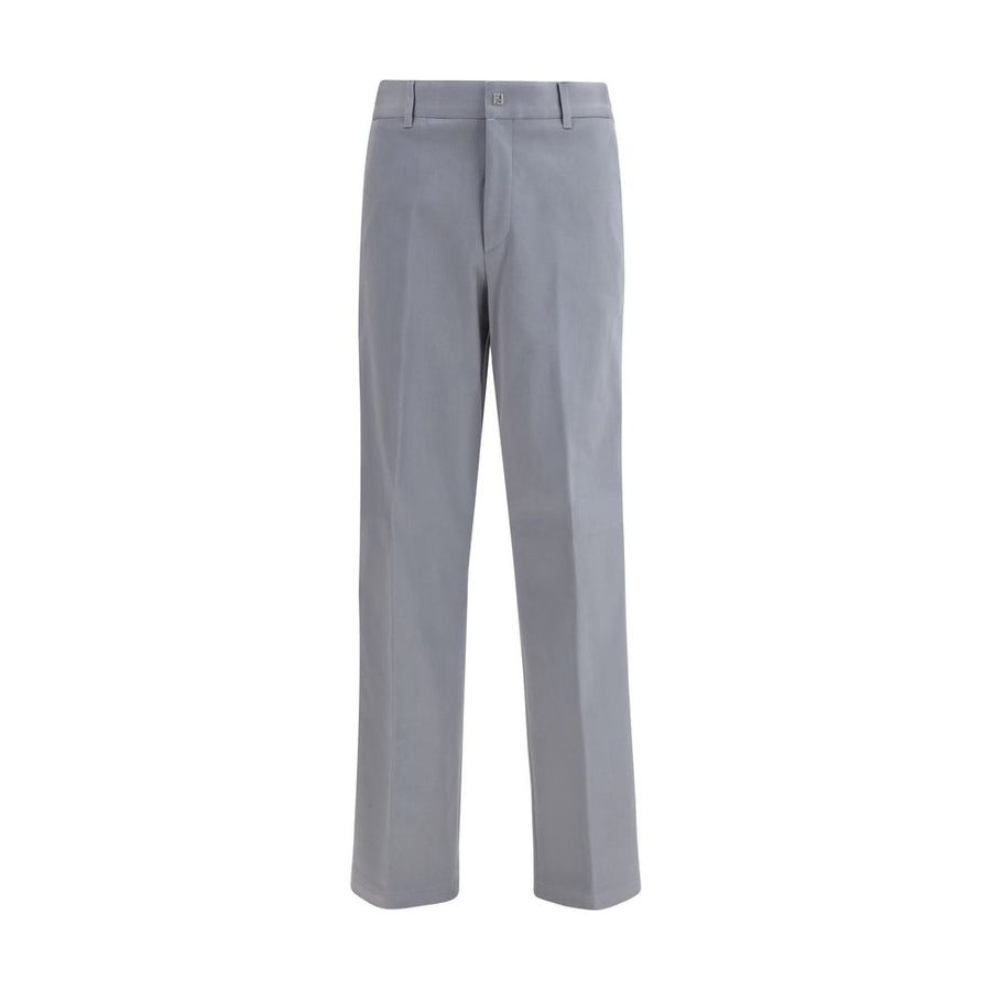 Gray Cotton Casual Pants