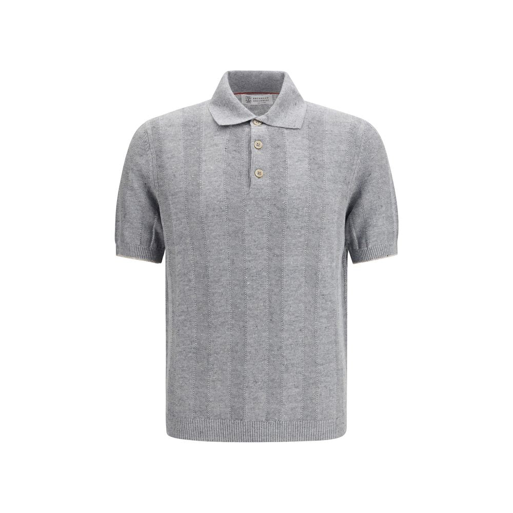 Gray Cotton Polo Shirt