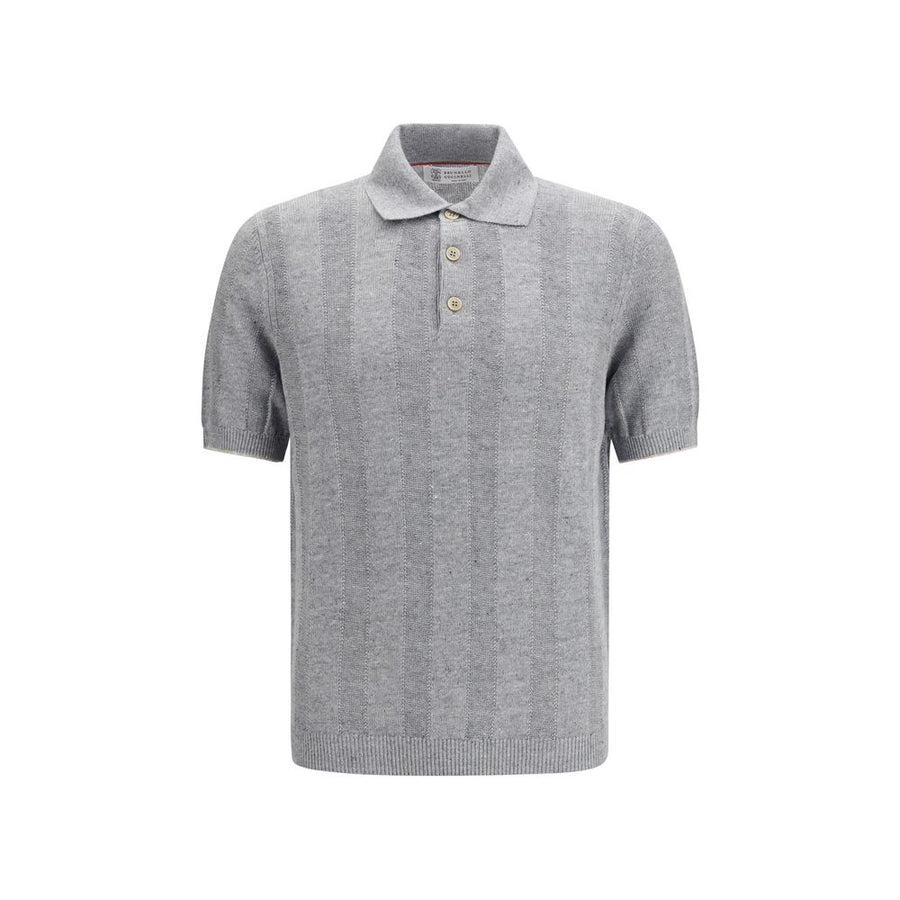 Gray Cotton Polo Shirt