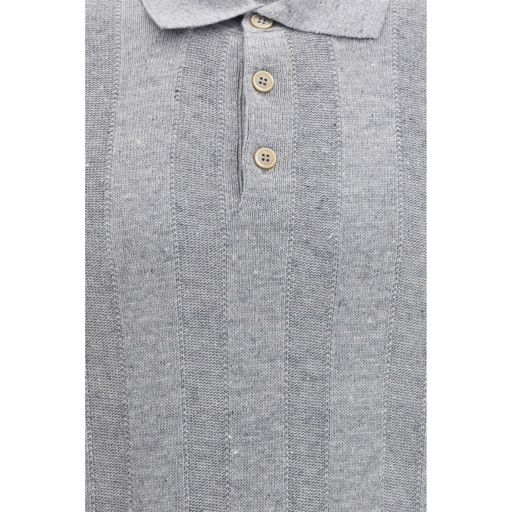 Gray Cotton Polo Shirt