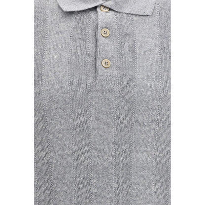 Gray Cotton Polo Shirt