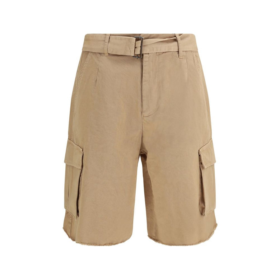 Beige Cotton Bermuda Shorts