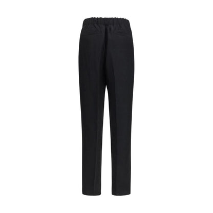 Black Viscose Casual Pants
