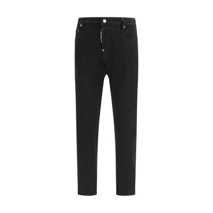 Black Cotton Slim Fit Jeans