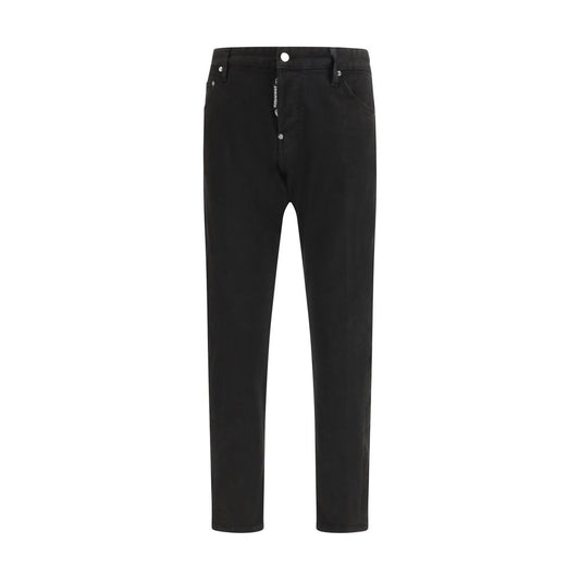 Black Cotton Slim Fit Jeans