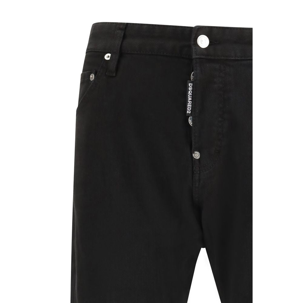 Black Cotton Slim Fit Jeans