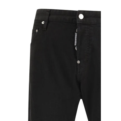 Black Cotton Slim Fit Jeans