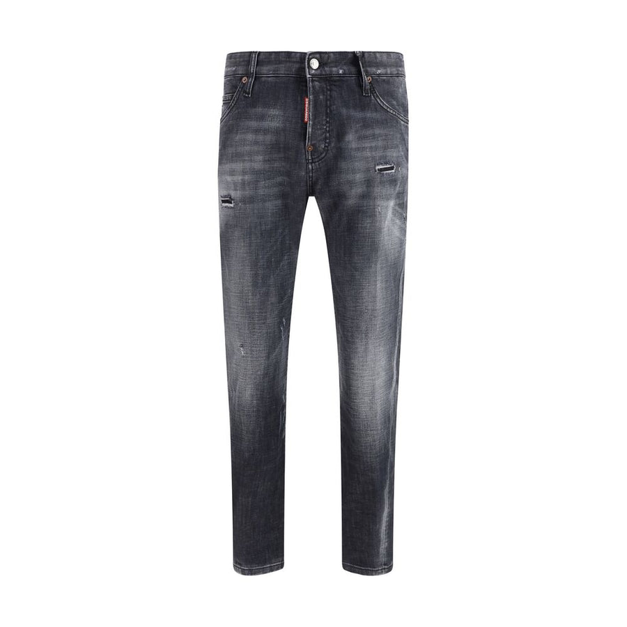Black Cotton Slim Fit Jeans