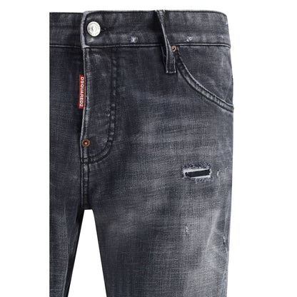 Black Cotton Slim Fit Jeans