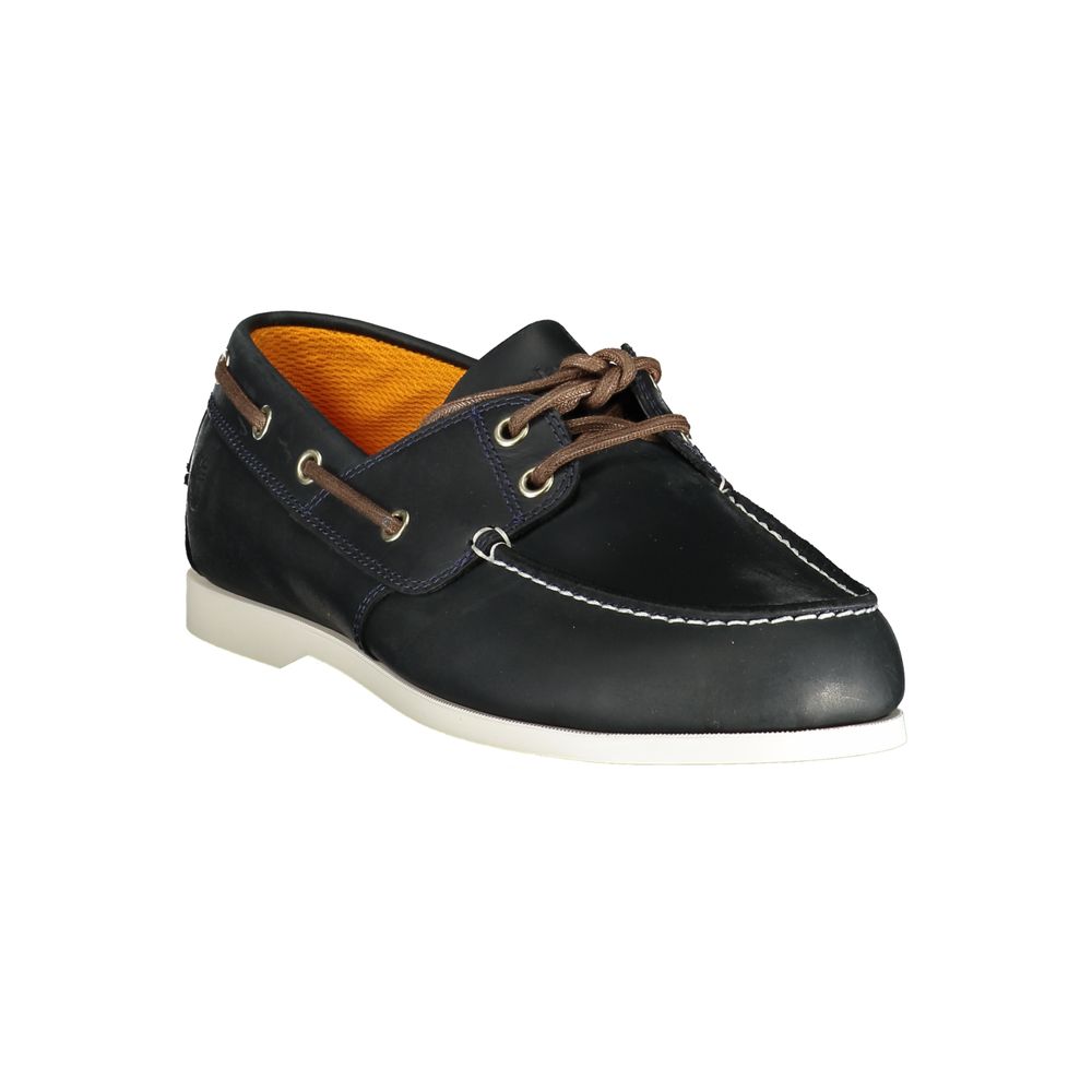Blue Leather Men Boat Shoe