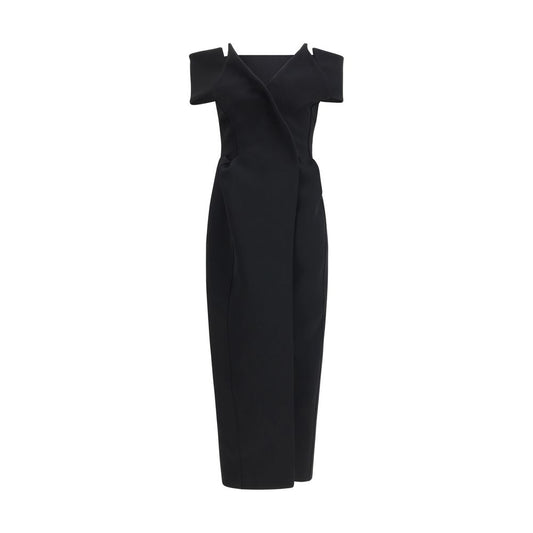 Black Polyester Cocktail Dress