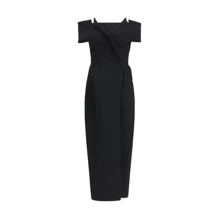 Black Polyester Cocktail Dress