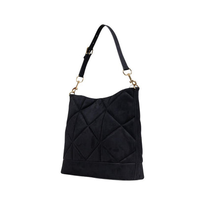 Black Suede Leather Handbag