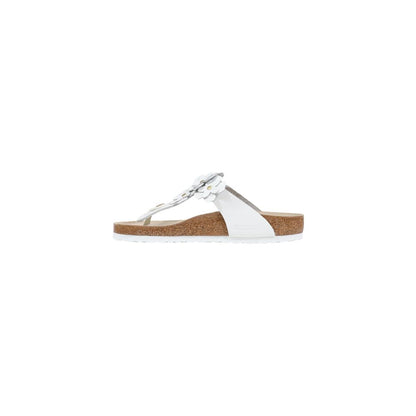 White Leather Flat Sandals