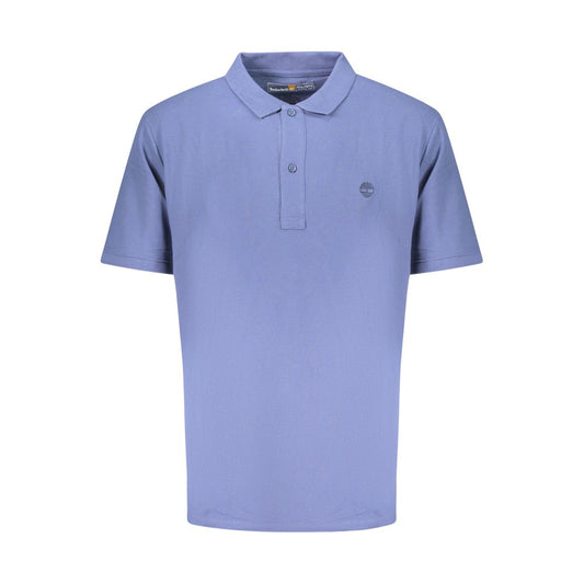 Blue Cotton Men Polo