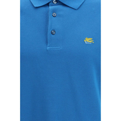 Blue Cotton Polo Shirt