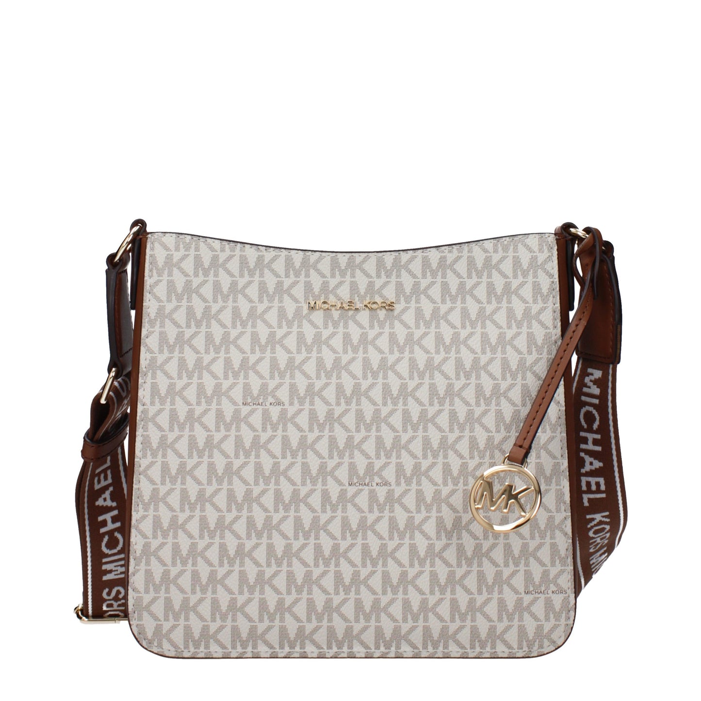 Beige Fabric Crossbody Bag