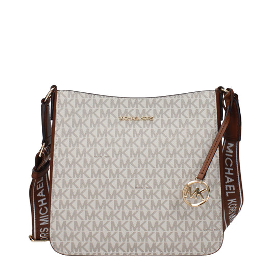 Beige Fabric Crossbody Bag