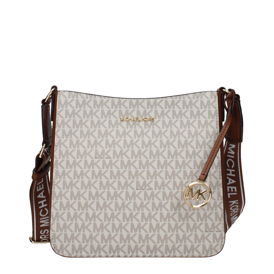 Beige Fabric Crossbody Bag
