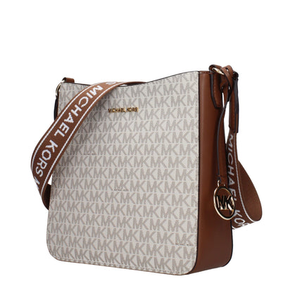 Beige Fabric Crossbody Bag