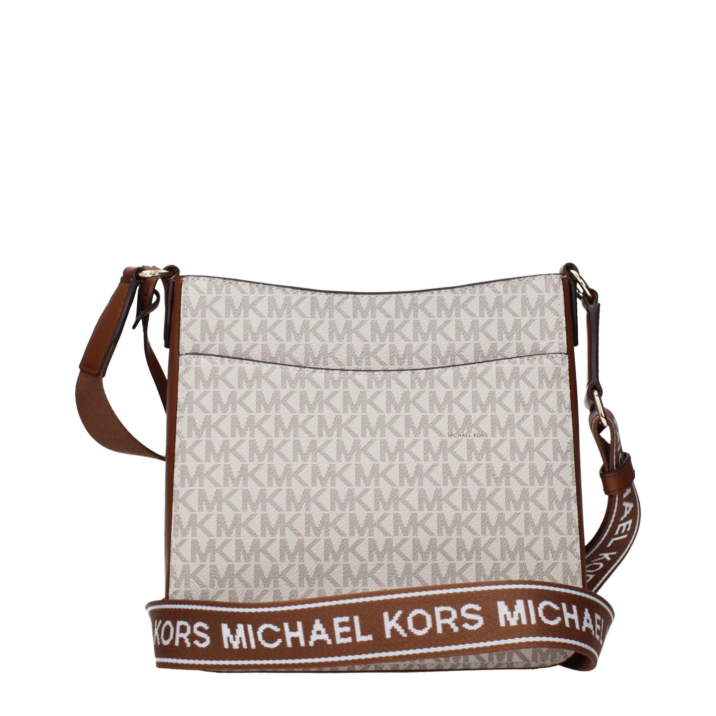 Beige Fabric Crossbody Bag
