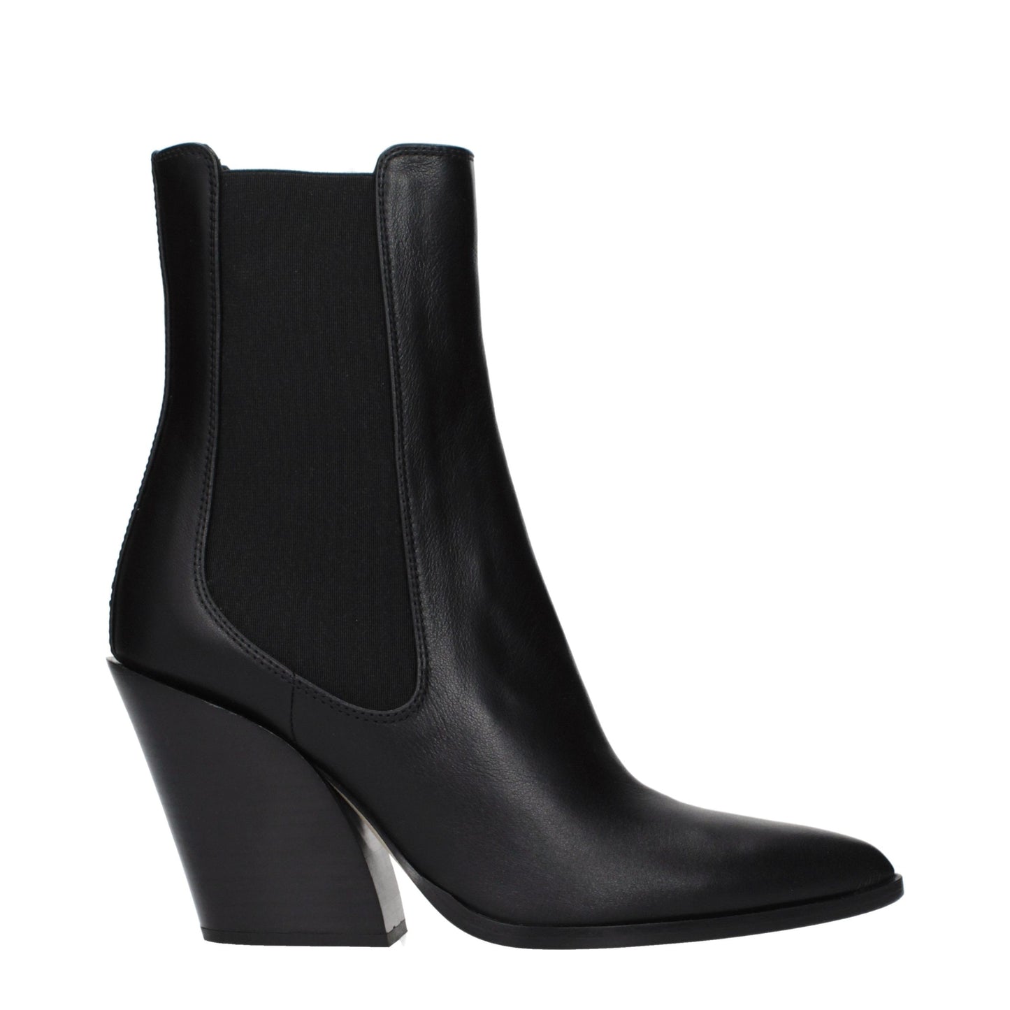 Black Leather Ankle Boots