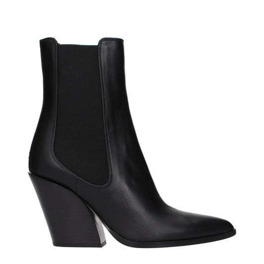 Black Leather Ankle Boots