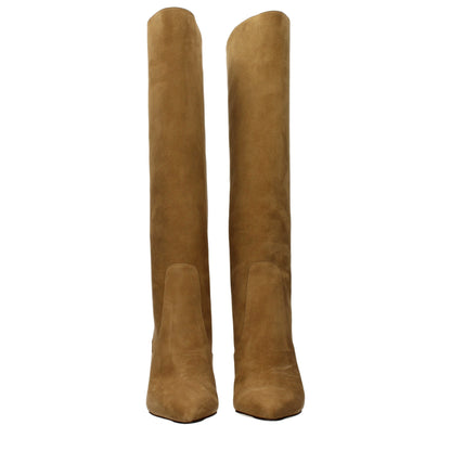 Brown Leather High Heel Boots