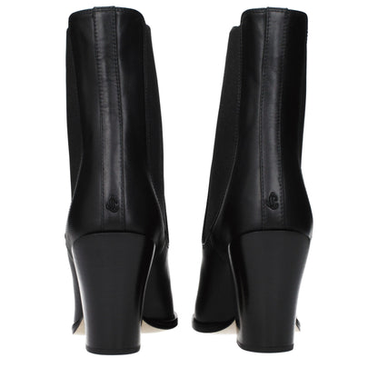 Black Leather Ankle Boots