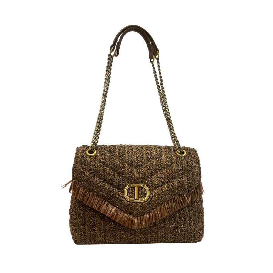 Brown Polypropylene Women Crossbody Bag