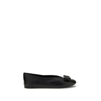 Black Calf Leather Bos Taurus Ballet Flats
