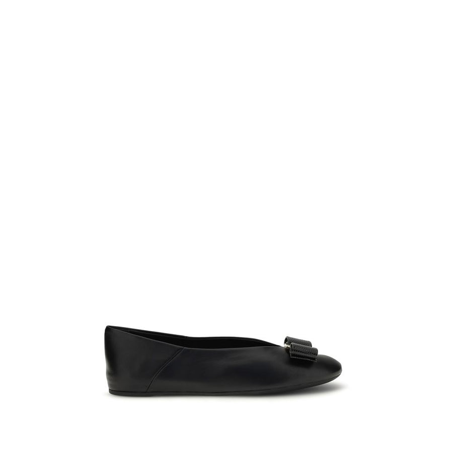 Black Calf Leather Bos Taurus Ballet Flats